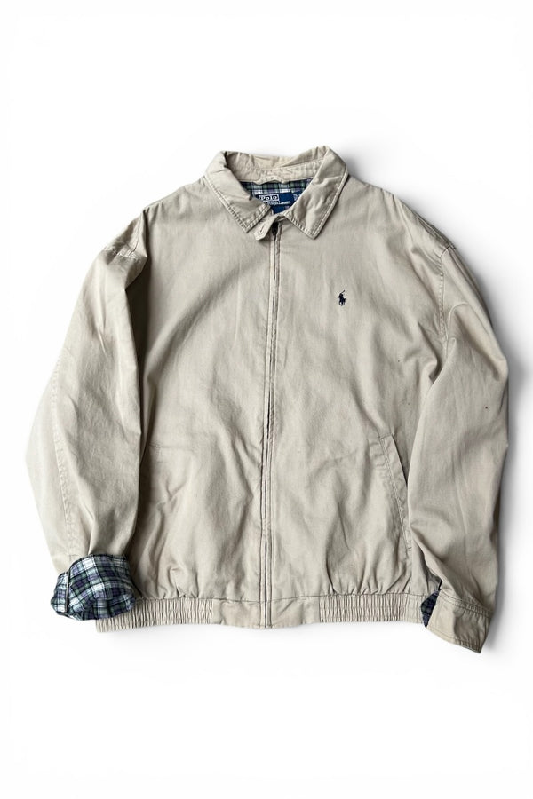 90'S ZIP UP JACKET / BEIGE [SIZE: XL USED]