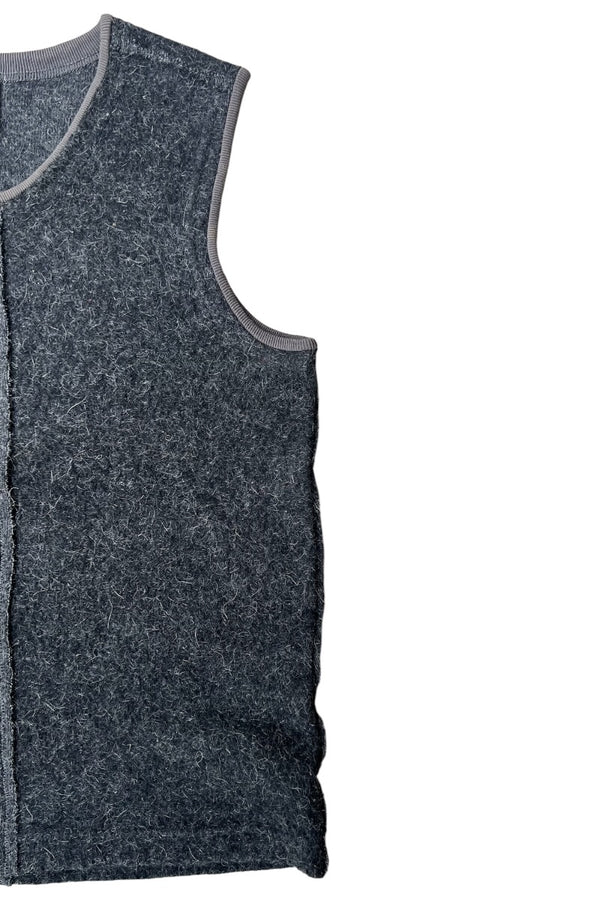 MADE IN ITALY 90'S WOOL VEST / GRAY [SIZE: S USED]