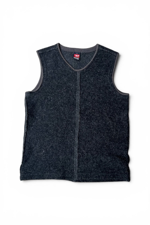 MADE IN ITALY 90'S WOOL VEST / GRAY [SIZE: S USED]