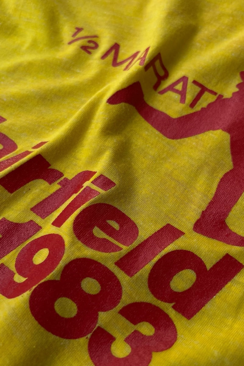 83'S MARATHON T-SHIRT / YELLOW [SIZE: M USED]