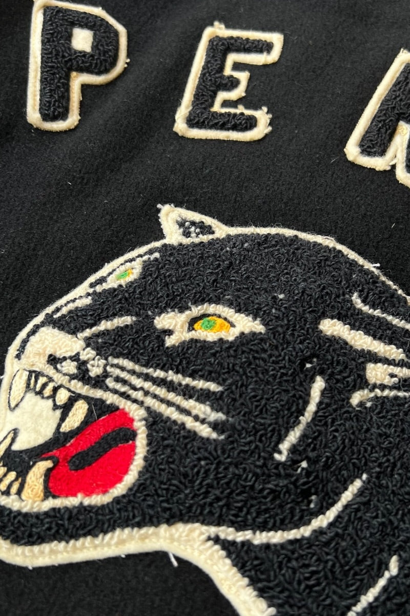 MADE IN USA 79'S PANTHERS STADIUM JACKET / BLACK [SIZE: 42 USED]