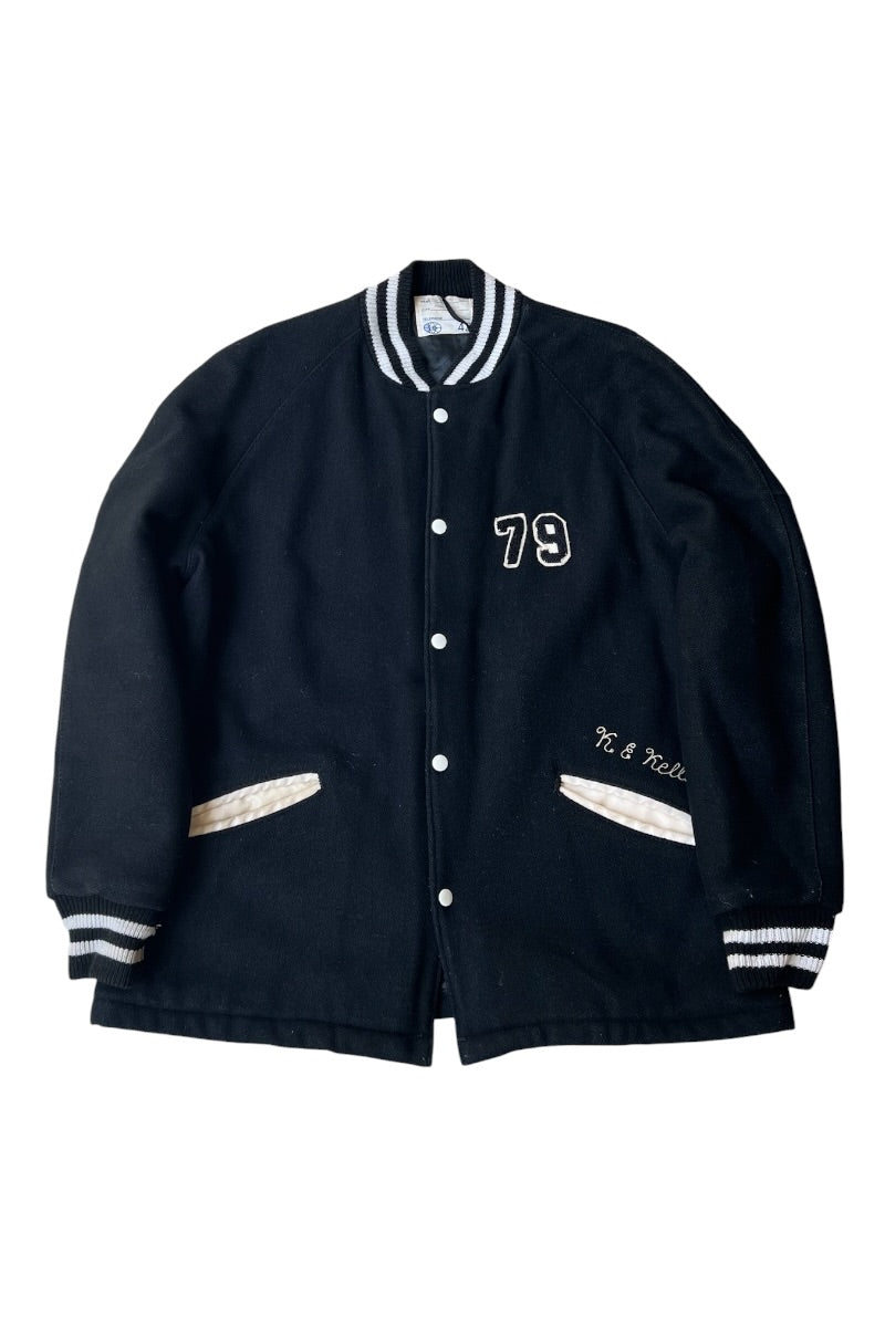 MADE IN USA 79'S PANTHERS STADIUM JACKET / BLACK [SIZE: 42 USED]