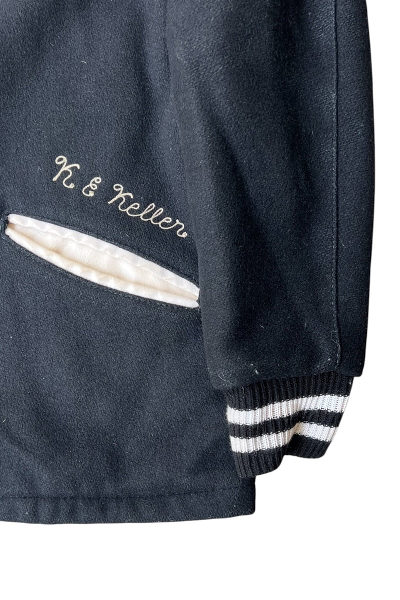 MADE IN USA 79'S PANTHERS STADIUM JACKET / BLACK [SIZE: 42 USED]