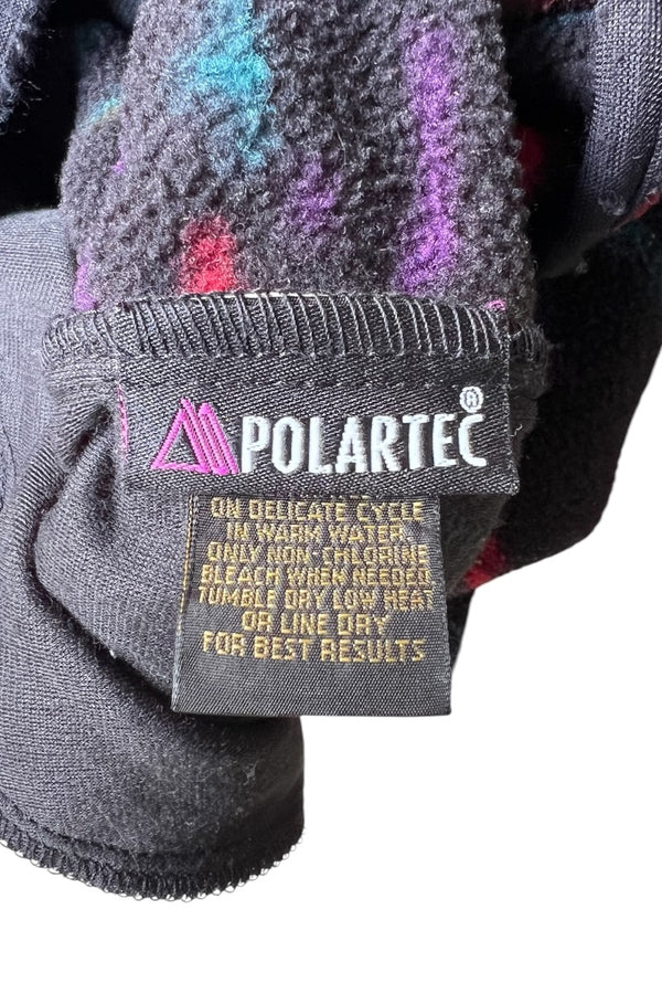MADE IN USA 80-90'S NATIVE PATTERN SNAP-T FLEECE JACKET / BLACK [SIZE: L USED]