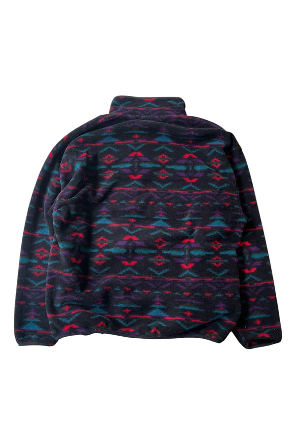 MADE IN USA 80-90'S NATIVE PATTERN SNAP-T FLEECE JACKET / BLACK [SIZE: L USED]