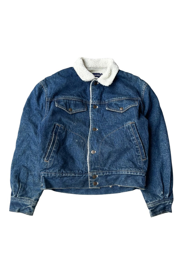90'S SHERPA TRUCKER JACKET / INDIGO [SIZE: M USED]