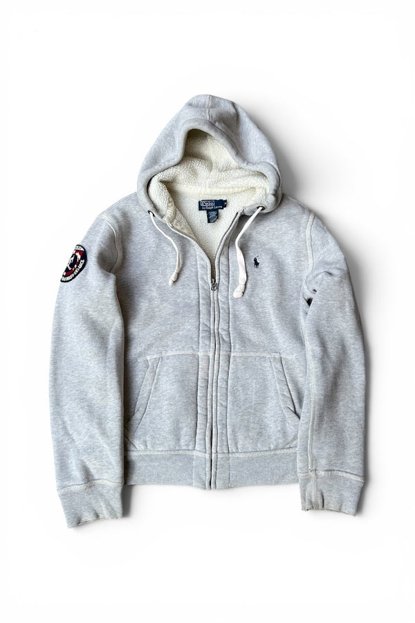 ZIP SWEAT HOODIE W/BOA FLEECE LINER / GRAY [SIZE: M USED]
