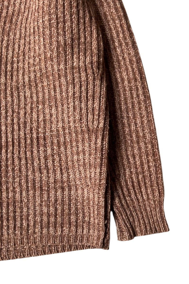 V-NECK SWEATER / BROWN [SIZE: XS USED]