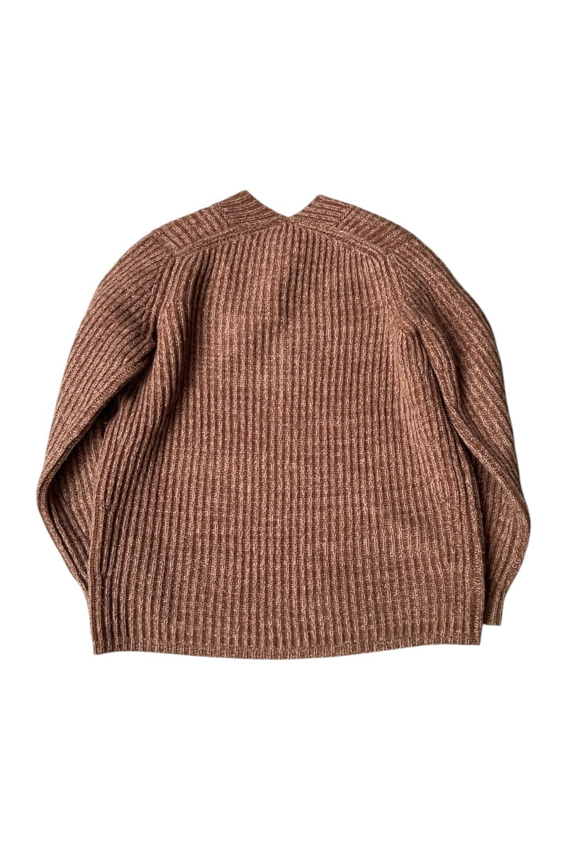 V-NECK SWEATER / BROWN [SIZE: XS USED]