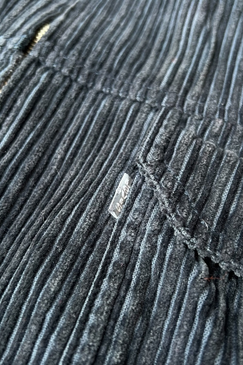 90'S SILVER TAB CORDUROY ZIP JACKET / BLACK [SIZE: L USED]