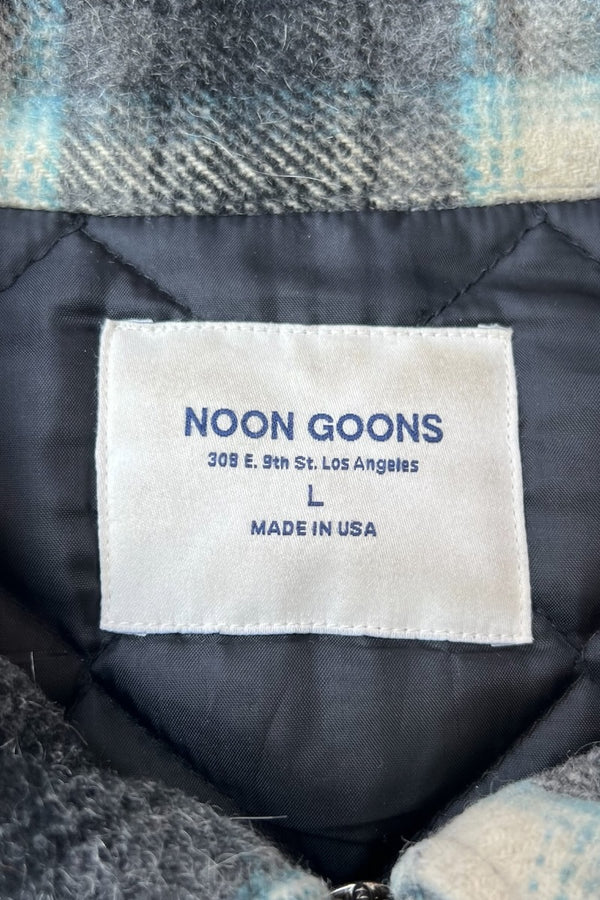MADE IN USA ZIP OMBRE CHECK WOOL ALPACA JACKET / GRAY [SIZE: L USED]