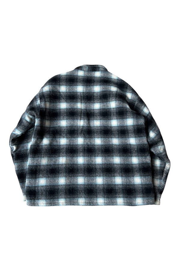 MADE IN USA ZIP OMBRE CHECK WOOL ALPACA JACKET / GRAY [SIZE: L USED]