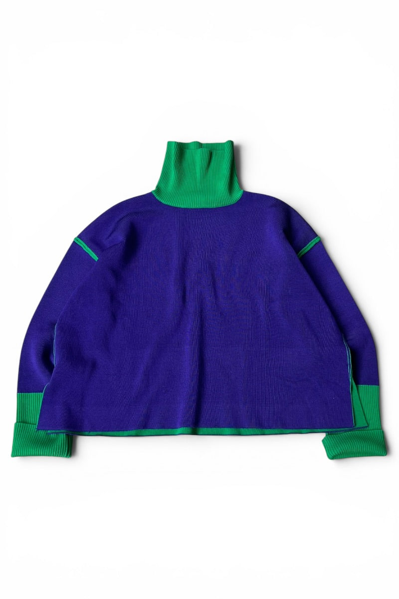 MADE IN ITALY 21AW HIGH-NECK KNIT SWEATER / PURPLE [SIZE: 46 USED]