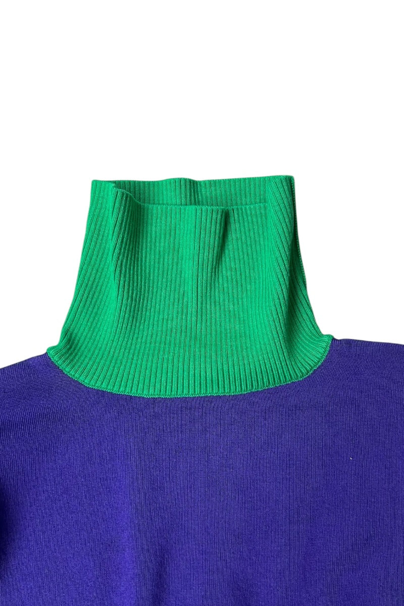 MADE IN ITALY 21AW HIGH-NECK KNIT SWEATER / PURPLE [SIZE: 46 USED]