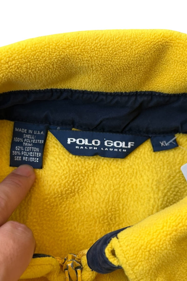 MADE IN USA 90'S POLARTEC FLEECE ZIP JACKET / YELLOW [SIZE: XL USED]