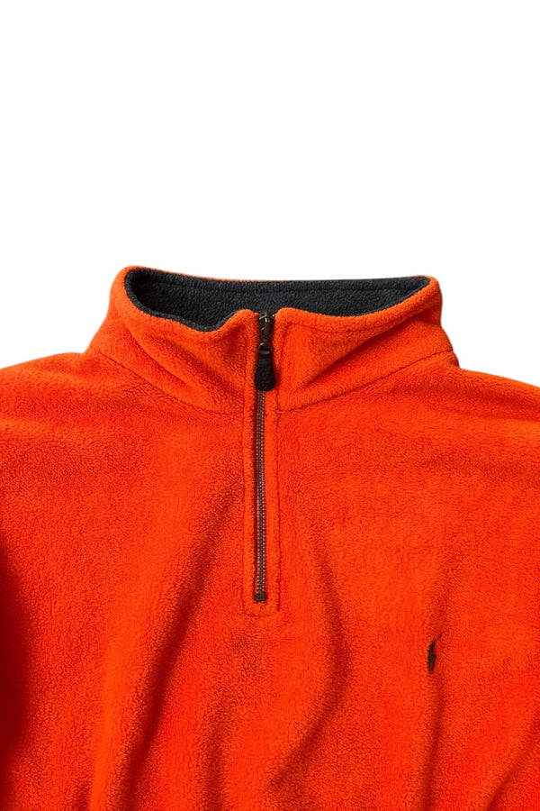 90'S HALF ZIP FLEECE JACKET / ORANGE [SIZE: M USED]