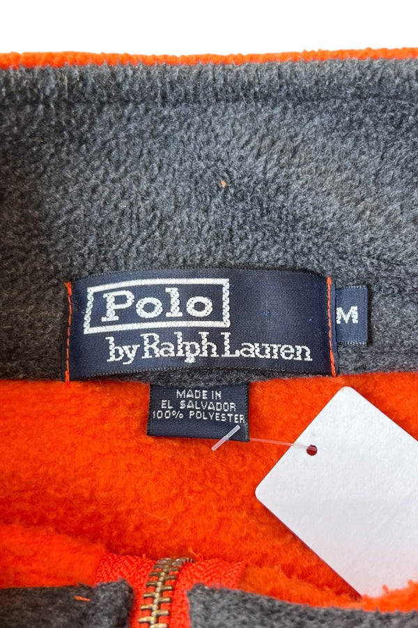 90'S HALF ZIP FLEECE JACKET / ORANGE [SIZE: M USED]