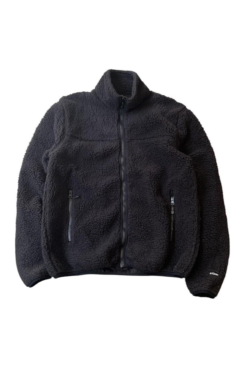 ZIP UP FLEECE JACKET / BLACK [SIZE: M USED]