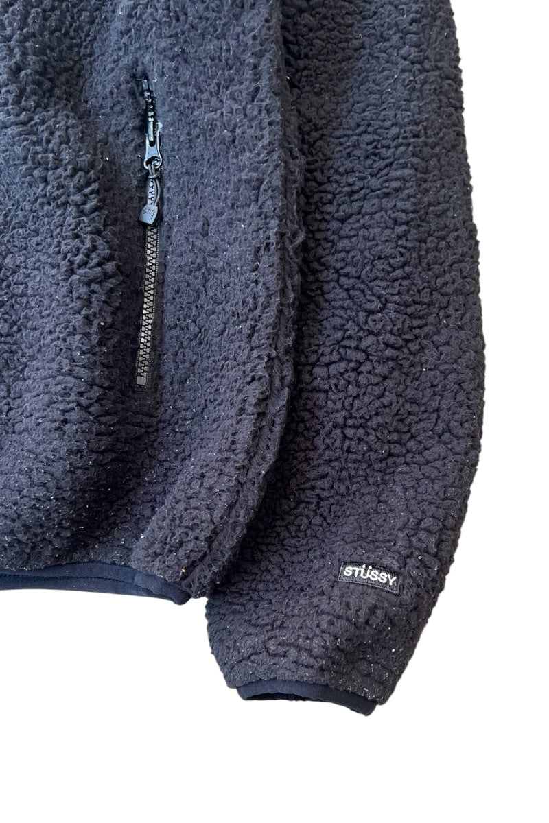 ZIP UP FLEECE JACKET / BLACK [SIZE: M USED]