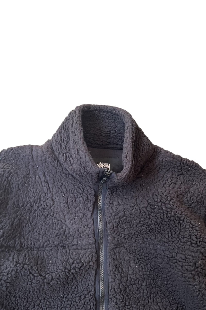 ZIP UP FLEECE JACKET / BLACK [SIZE: M USED]