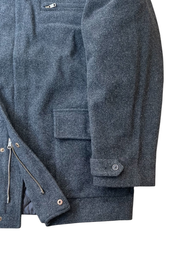 90'S WOOL HUNTING COAT / GRAY [SIZE: XL USED]