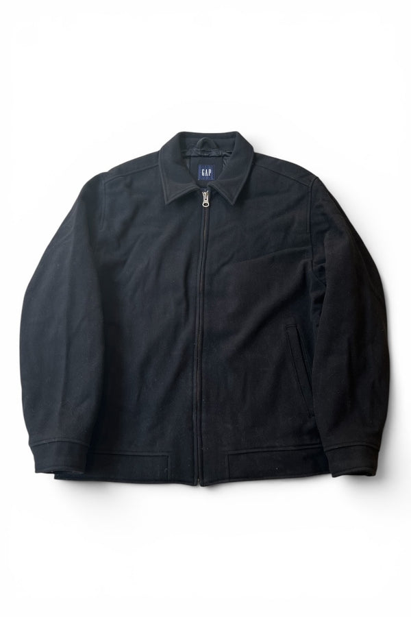 Y2K 03'S WOOL ZIP JAKCET / BLACK [SIZE: L USED]