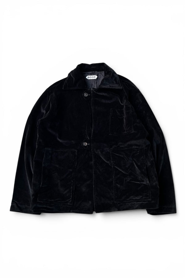 MADE IN NEW YORK VELOUR JACKET / BLACK [SIZE: S USED]