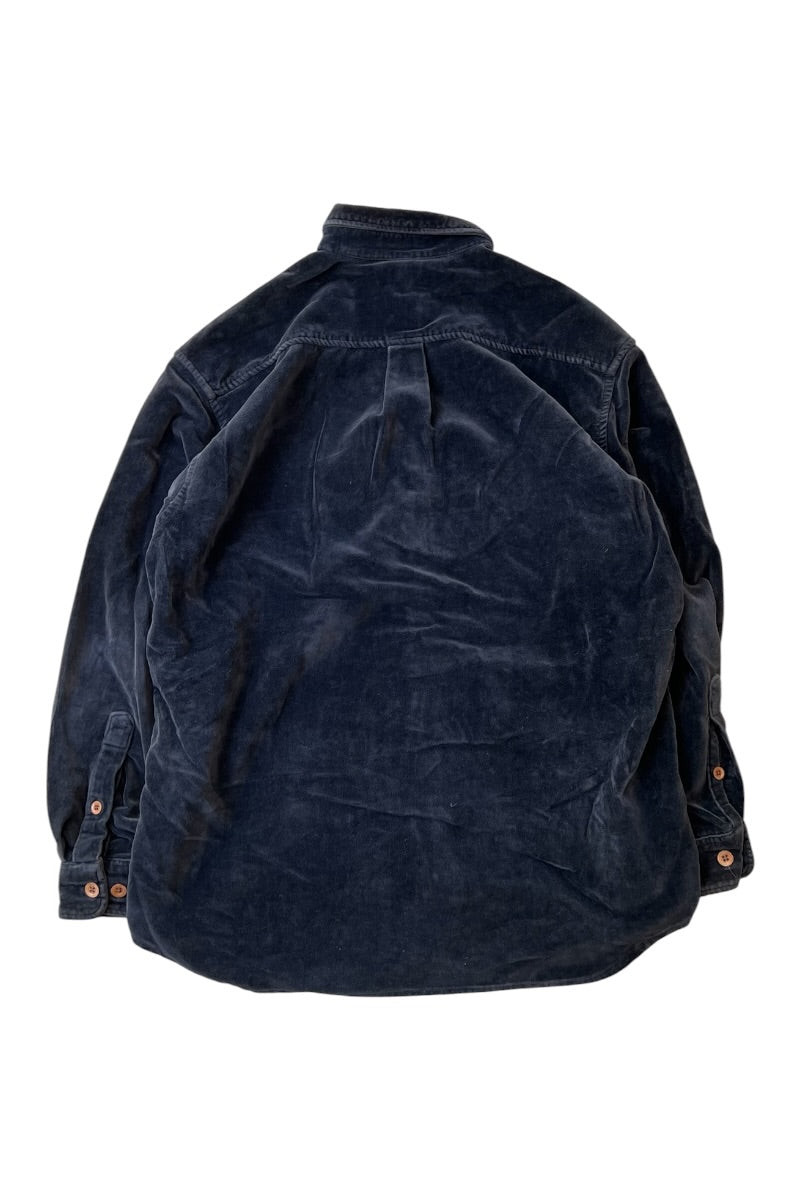 90'S-Y2K EARLY 00'S L/S VELOUR SHIRT / BLACK [SIZE: M USED]