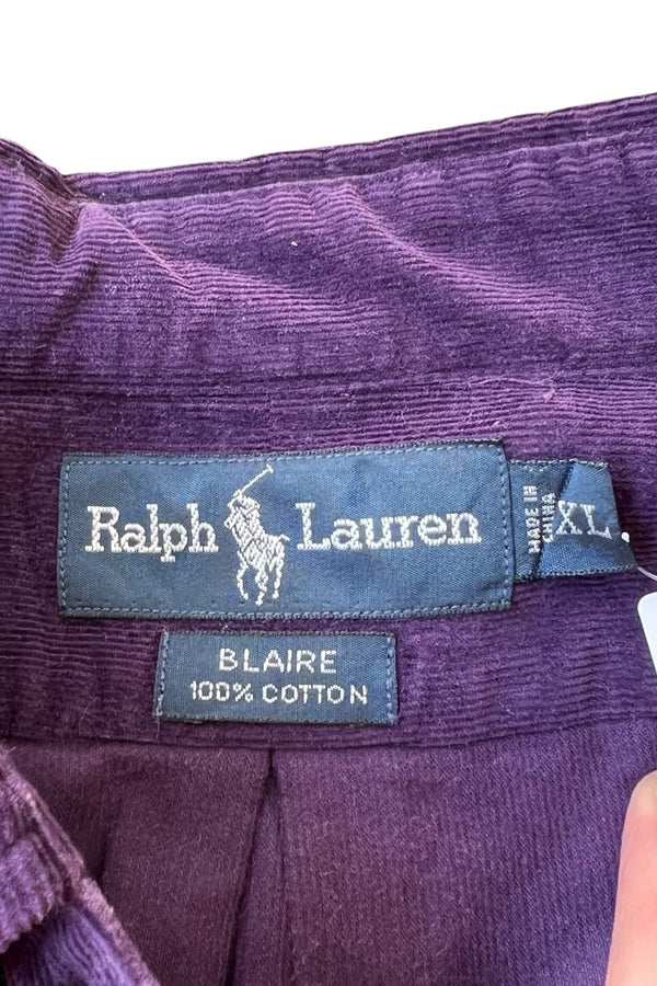 90'S BLAIRE L/S CORDUROY SHIRT / PURPLE [SIZE: XL USED]