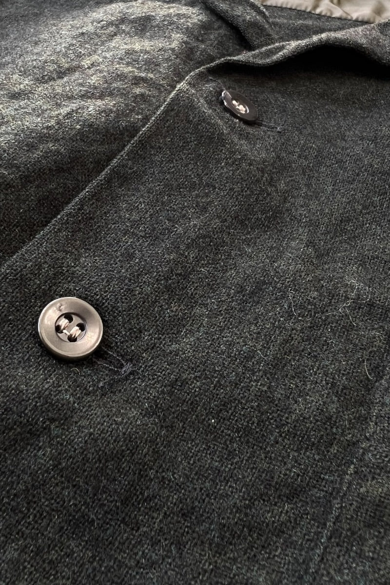 60'S L/S WOOL OPEN COLLAR SHIRT / KHAKI [SIZE: L USED]