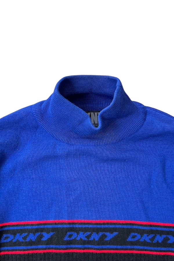 90'S HIGH NECK KNIT SWEATER / BLACK [SIZE: M USED]