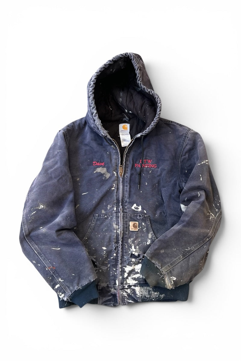 MADE IN USA Y2K 04'S DTW PAINTING DUCK ACTIVE JACKET W/FLEECE LINER USA企画品 / NAVY [SIZE: M USED]