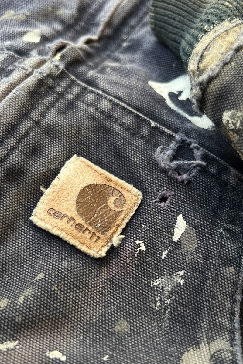 MADE IN USA Y2K 04'S DTW PAINTING DUCK ACTIVE JACKET W/FLEECE LINER USA企画品 / NAVY [SIZE: M USED]