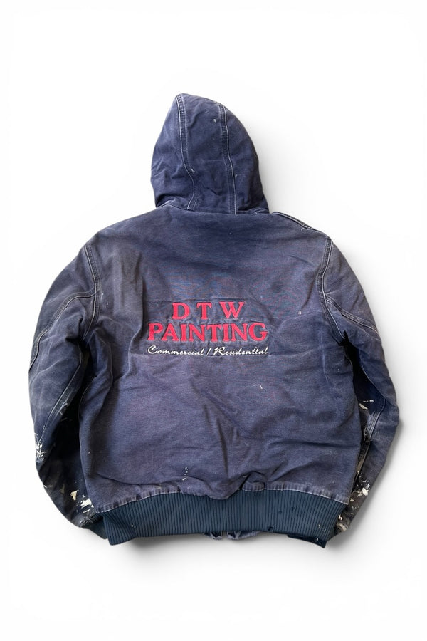 MADE IN USA Y2K 04'S DTW PAINTING DUCK ACTIVE JACKET W/FLEECE LINER USA企画品 / NAVY [SIZE: M USED]
