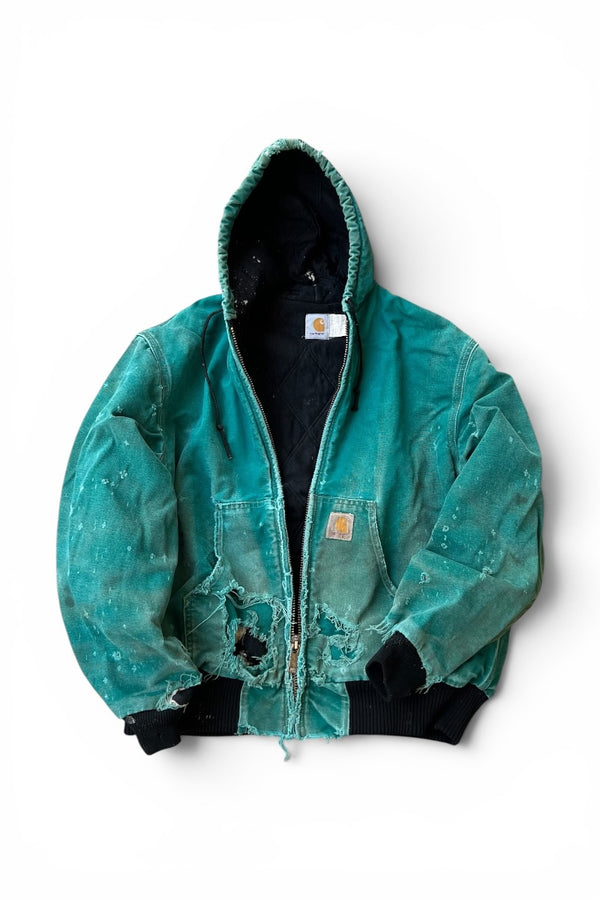 DAMAGED DUCK ACTIVE JACKET W/FLEECE LINER USA企画品 / GREEN [SIZE: L USED]