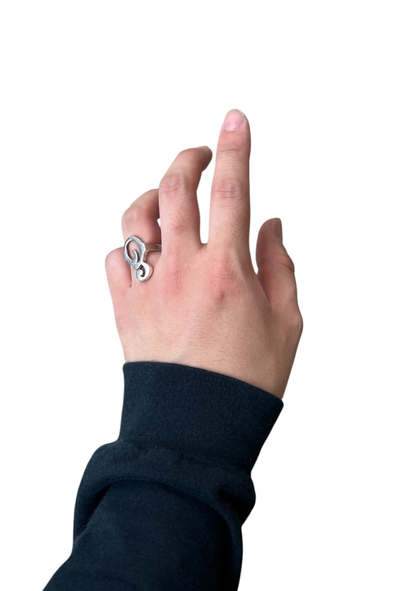 925 SILVER RING / SILVER [SIZE: 11号相当 USED]