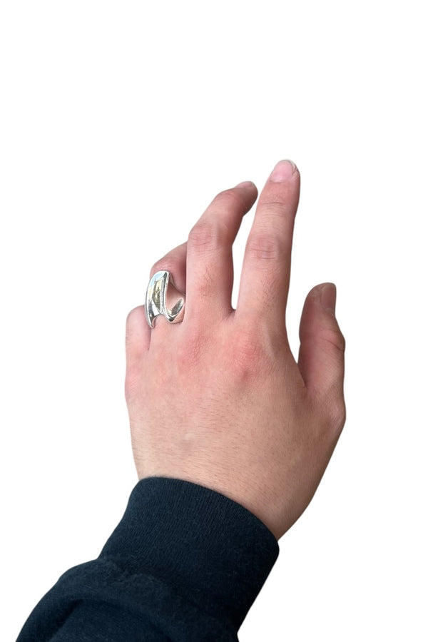 925 SILVER RING W/14K GOLD / SILVER [SIZE: 15号相当 USED]