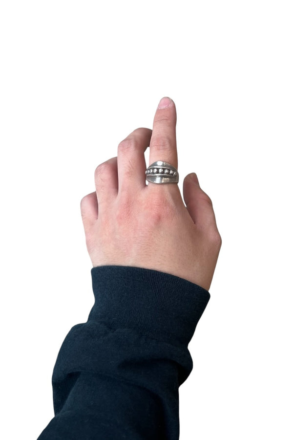 925 SILVER RING / SILVER [SIZE: 19号相当 USED]