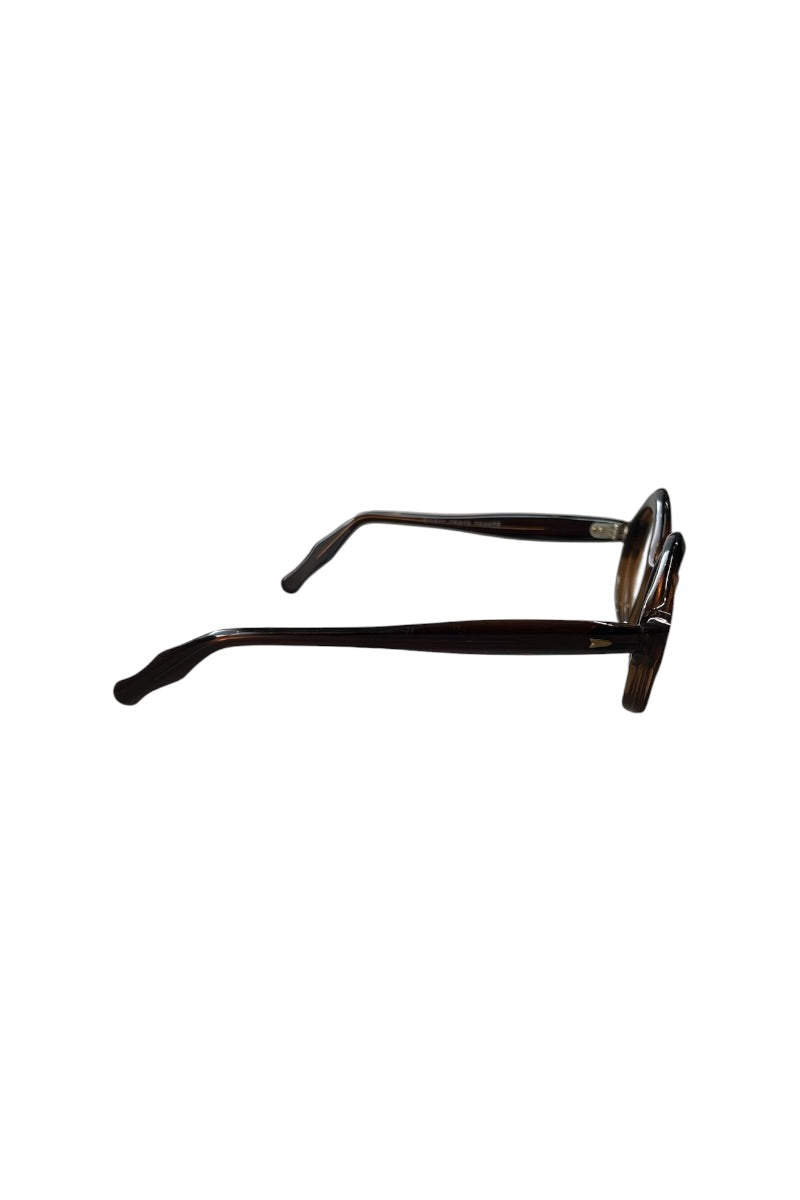60'S FRENCH VINTAGE GLASSES / BROWN [SIZE: 48/20 USED]