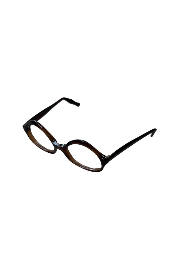 60'S FRENCH VINTAGE GLASSES / BROWN [SIZE: 48/20 USED]