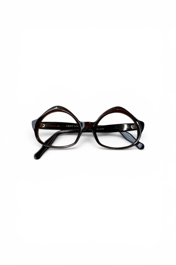 60'S FRENCH VINTAGE GLASSES / BROWN [SIZE: 48/20 USED]