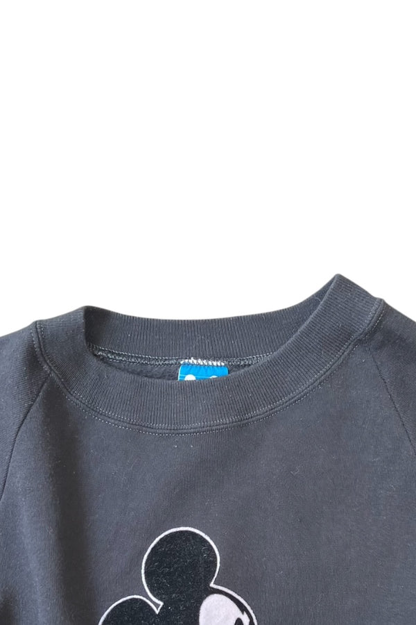 MADE IN USA 90'S FELT PRINTED CHARACTER SWEATSHIRT / BLACK [SIZE: L USED]