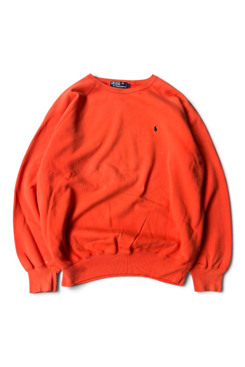 90'S RAGLAN SWEATSHIRT / ORANGE [SIZE: L USED]