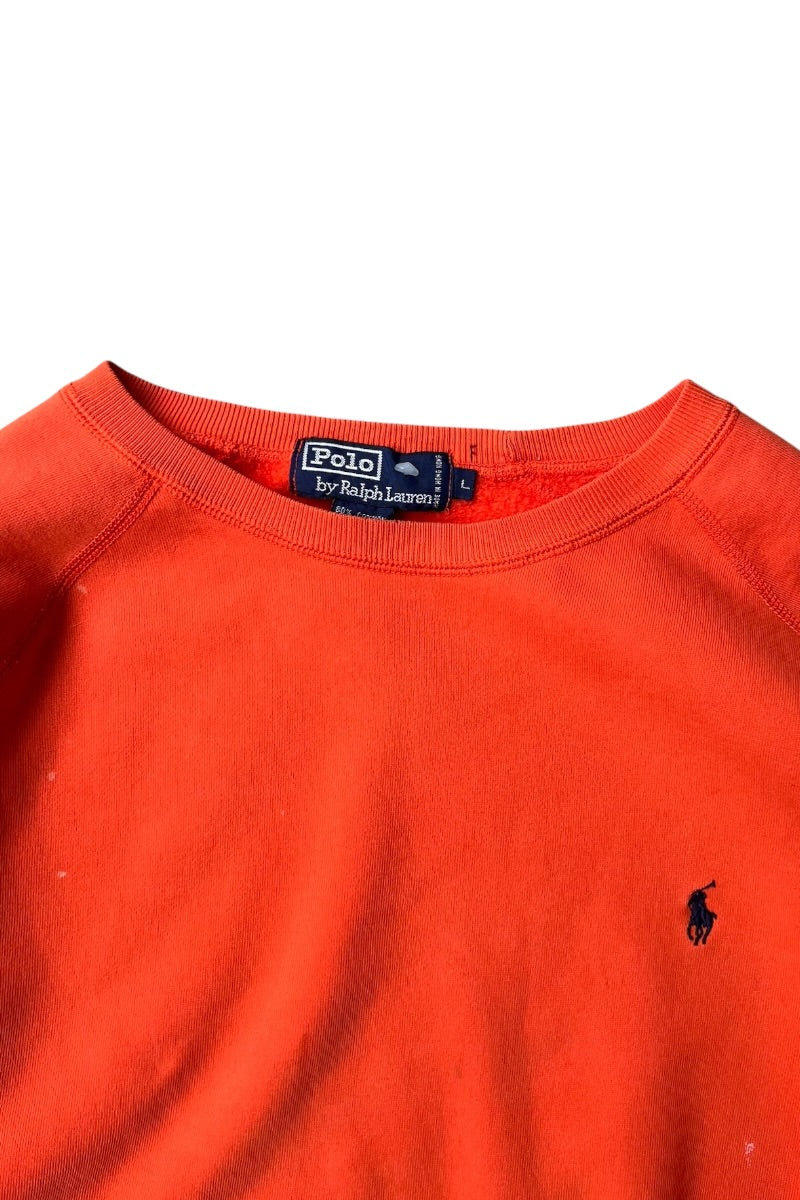 90'S RAGLAN SWEATSHIRT / ORANGE [SIZE: L USED]