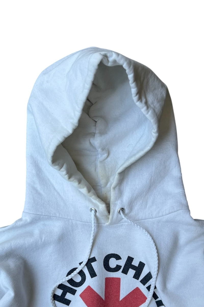 90'S RED HOT CHILIPEPPERS BAND HOODIE SWEATSHIRT BOOTLEG / WHITE [SIZE: L USED]