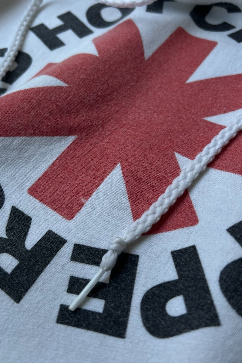 90'S RED HOT CHILIPEPPERS BAND HOODIE SWEATSHIRT BOOTLEG / WHITE [SIZE: L USED]