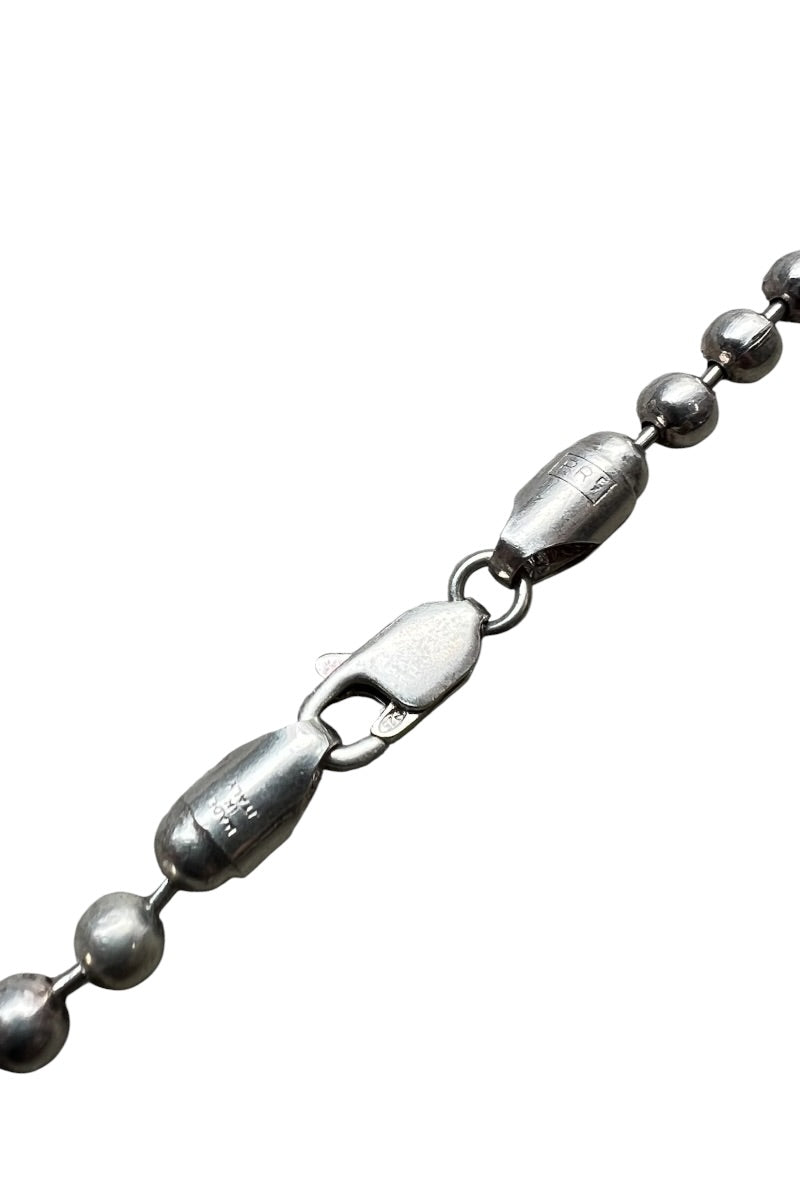 MADE IN ITALY 925 SILVER BALL CHAIN NECKLACE [SIZE: ONE SIZE USED]
