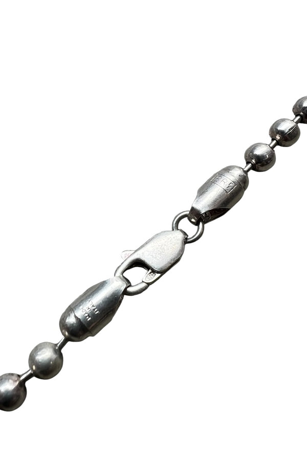 MADE IN ITALY 925 SILVER BALL CHAIN NECKLACE [SIZE: ONE SIZE USED]