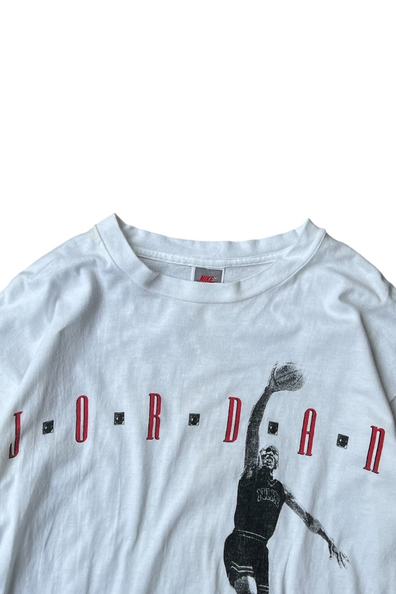 MADE IN USA 90'S JORDAN GRAPHIC T-SHIRT / WHITE [SIZE: M USED]