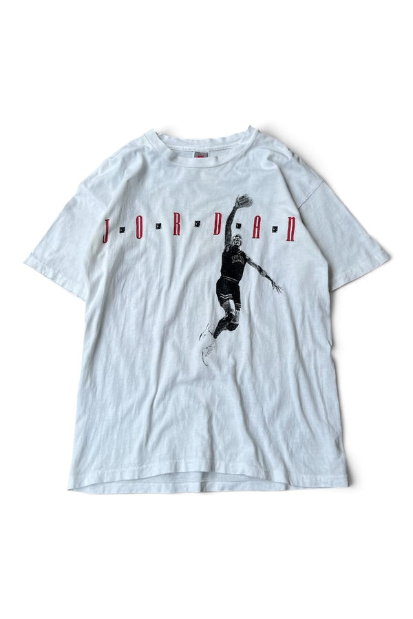 MADE IN USA 90'S JORDAN GRAPHIC T-SHIRT / WHITE [SIZE: M USED]